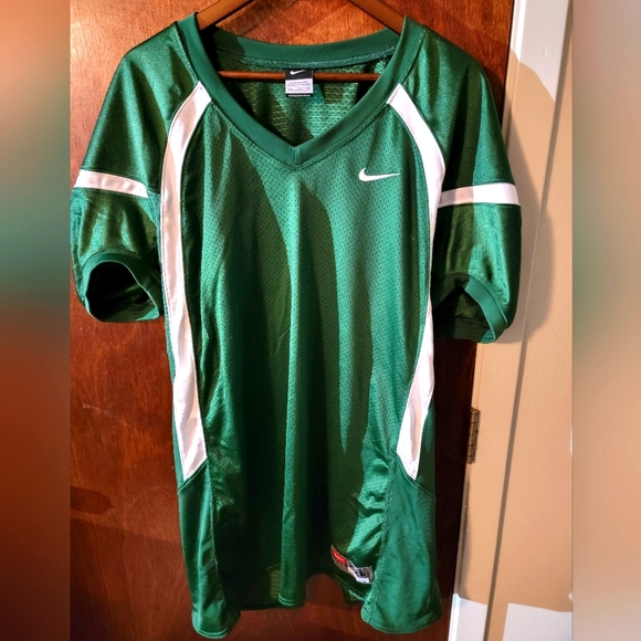 NIKE Crack Back Game Mesh Dk Green White Football Jersey Practice NEW Mens XL - Picture 1 of 3